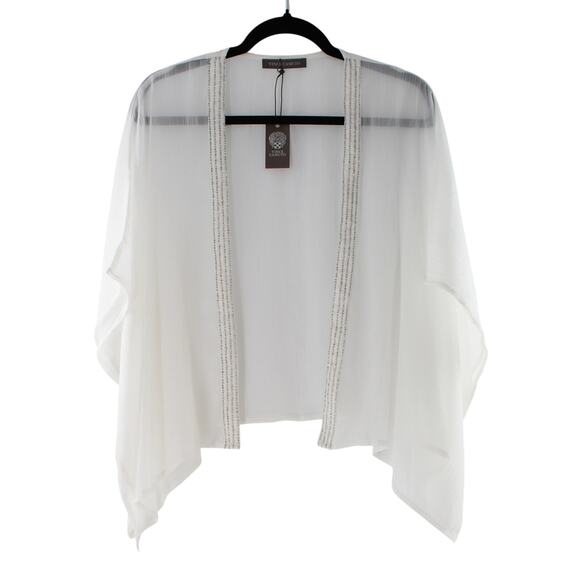 Vince Camuto Topper With Beaded Velvet Placket Top #K239 - Picture 1 of 3